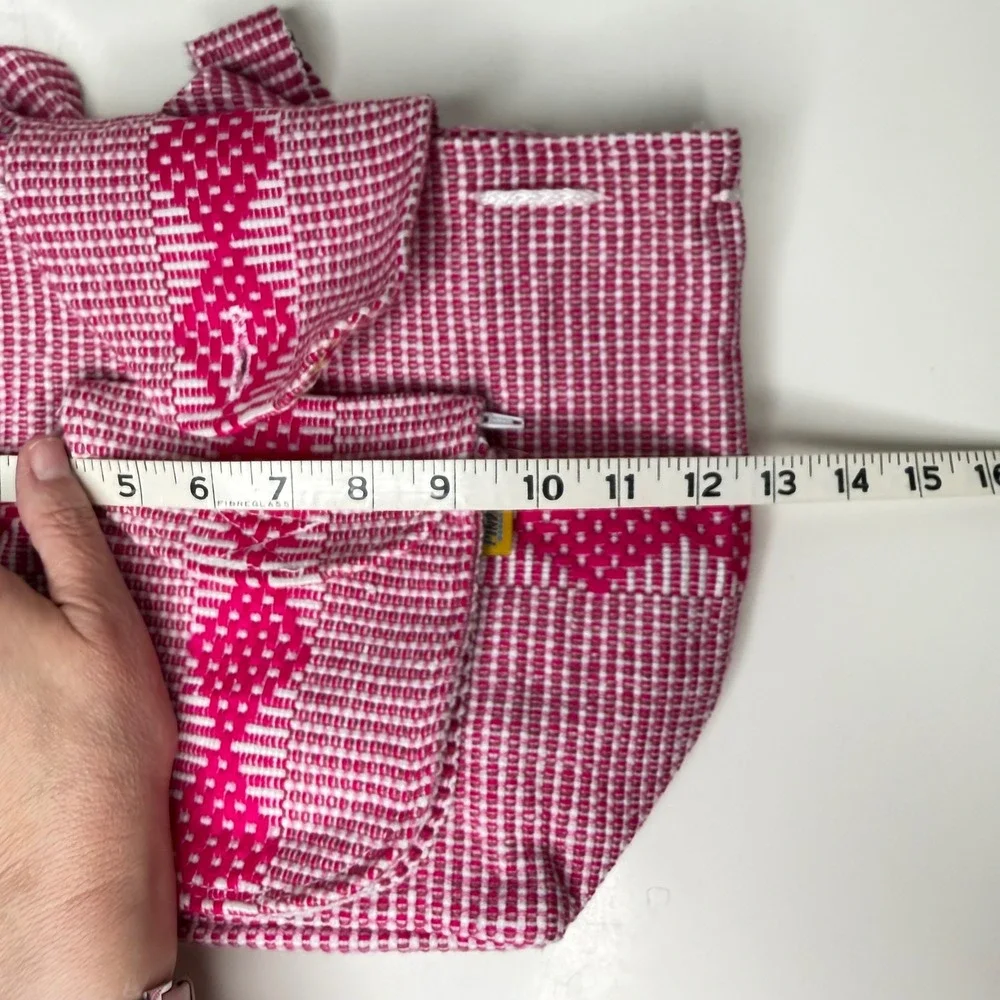 Pinzon Woven Backpack Womens Pink Geometric‎ Artisan Boho Small
